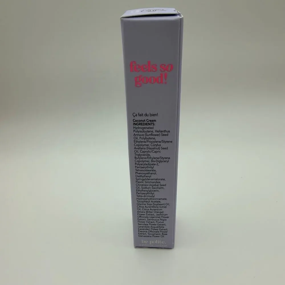 Polite Society Polite Pout Glossy Lip Balm Coconut Cream Full Size NIB